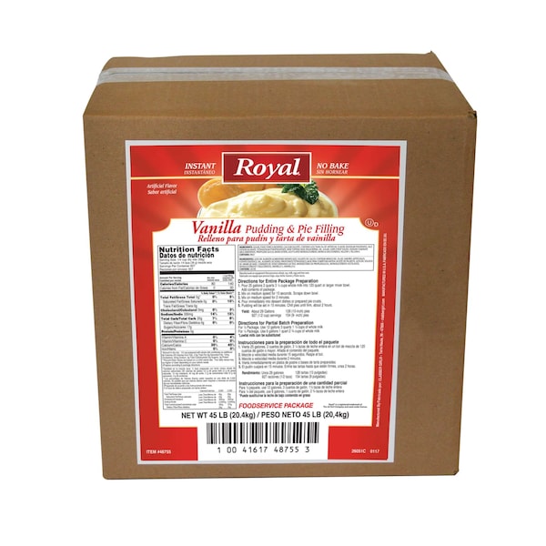 Royal Royal Vanilla Instant Pudding And Pie Filling Mix 45lbs 48755 - main